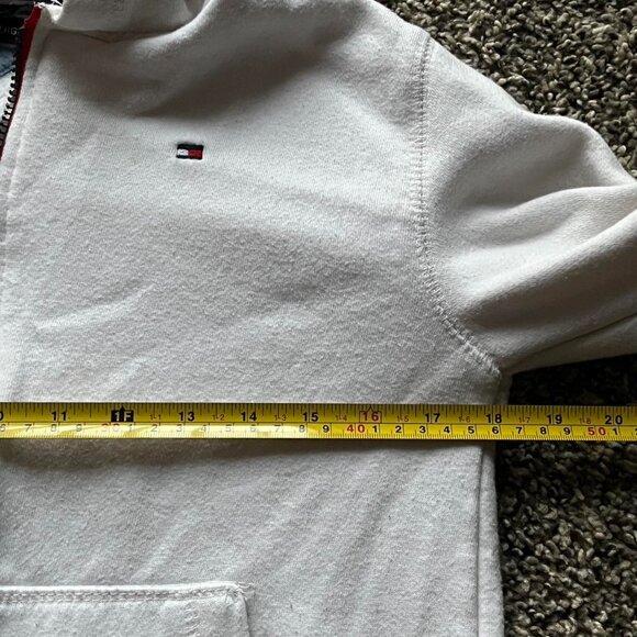 Tommy Hilfiger Zip Up Hoodie Womens Medium White 100% Cotton Long Sleeve Preppy - Picture 5 of 7